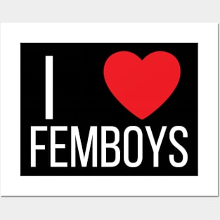 I Love Heart Femboys Yaoi Crossdressing Aesthetic Posters and Art